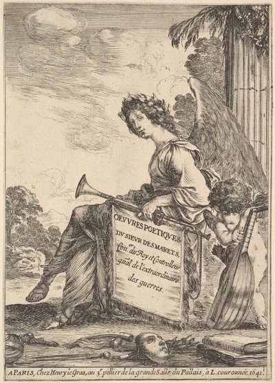 واجهة للقصائد من قبل Desmarets Oeuvres poétiques de Desmarets: امرأة مجنحة ... ، 1641. بواسطة ستيفانو ديلا بيلا