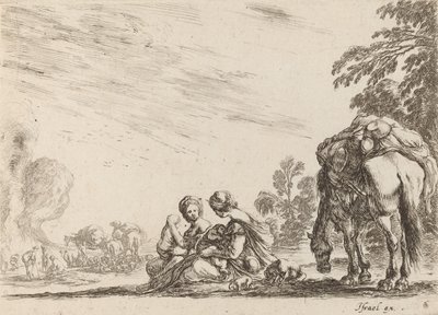 الغجر في الراحة ، 1642. بواسطة ستيفانو ديلا بيلا
