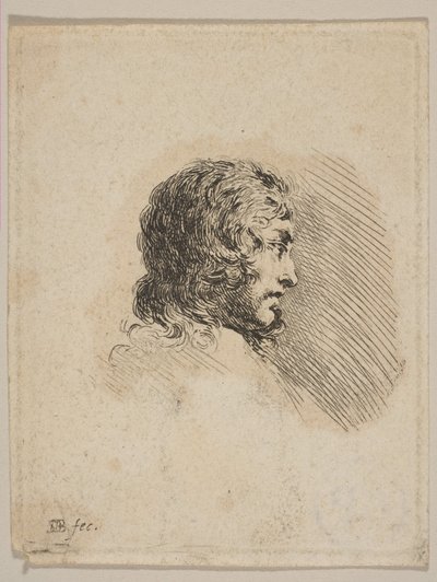 رأس شاب في الملف الشخصي ، من صور مختلفة Recueil de Diverses Piéces S ...، ca. 1647. بواسطة ستيفانو ديلا بيلا