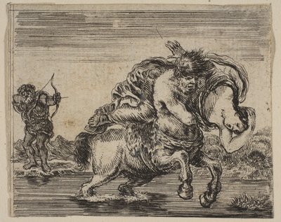 هرقل و Deianira ، من Game of Mythology Jeu de la Mythologie ، 1644. بواسطة ستيفانو ديلا بيلا