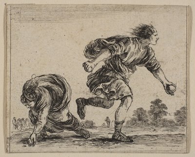 هيبومينيس وأتالانتا ، من "لعبة الأساطير" Jeu de la Mythologie ، 1644. بواسطة ستيفانو ديلا بيلا