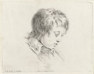 رأس شاب ينظر إلى اليمين مبادئ الرسم (عنوان السلسلة) I Principii del disegno (عنوان المسلسل) بواسطة ستيفانو ديلا بيلا