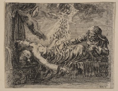 المشتري وداني ، من Game of Mythology Jeu de la Mythology ، 1644. بواسطة ستيفانو ديلا بيلا