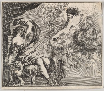 جوبيتر وسيميل ، من Game of Mythology Jeu de la Mythologie ، 1644. بواسطة ستيفانو ديلا بيلا