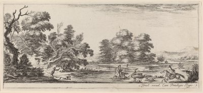 منظر طبيعي مع Deer Hunt ، في عام 1647 أو قبله. بواسطة ستيفانو ديلا بيلا