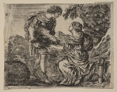 ميليجير وأتلانتا ، من Game of Mythology Jeu de la Mythologie ، 1644. بواسطة ستيفانو ديلا بيلا