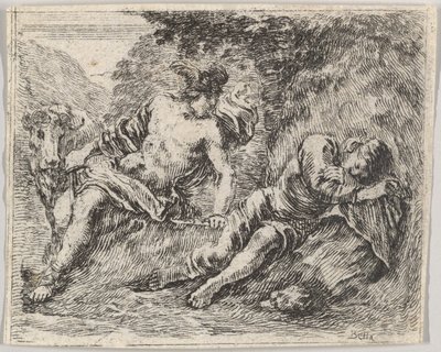 ميركوري وأرغوس ، من Game of Mythology Jeu de la Mythologie ، 1644. بواسطة ستيفانو ديلا بيلا