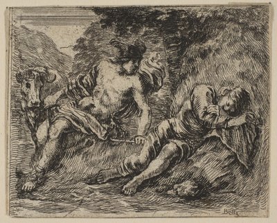 ميركوري وأرغوس ، من Game of Mythology Jeu de la Mythologie ، 1644. بواسطة ستيفانو ديلا بيلا