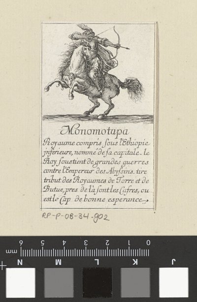 بطاقة لعب "مونوموتابا" ، ج .1620-64 (حفر) بواسطة ستيفانو ديلا بيلا