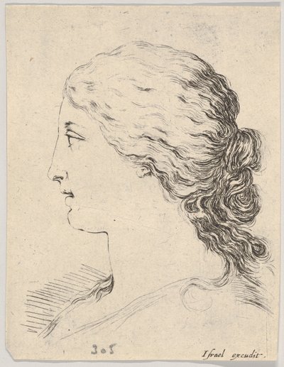 اللوحة 14: رأس امرأة ، صورة شخصية ، من كتاب تعلم الرسم Livre pou ...، ca. 1649. بواسطة ستيفانو ديلا بيلا