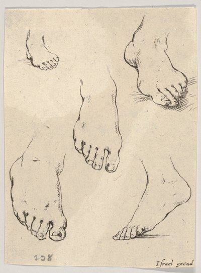 اللوحة 7: خمسة أقدام ، من كتاب التعلم لرسم Livre pour Apprendre à dessi ...، ca. 1649. بواسطة ستيفانو ديلا بيلا