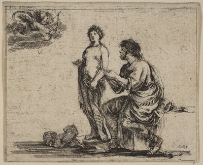 Pygmalion ، من Game of Mythology Jeu de la Mythologie ، 1644. بواسطة ستيفانو ديلا بيلا