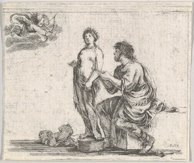Pygmalion ، من Game of Mythology Jeu de la Mythologie ، 1644. بواسطة ستيفانو ديلا بيلا