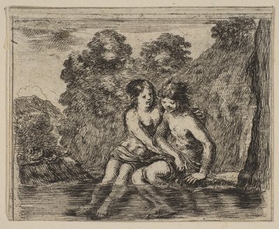 Salmacis و Hermaphrodite ، من Game of Mythology Jeu de la Mythologie ، 1644. بواسطة ستيفانو ديلا بيلا