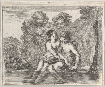Salmacis و Hermaphrodite ، من Game of Mythology Jeu de la Mythologie ، 1644. بواسطة ستيفانو ديلا بيلا