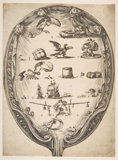 شاشة مع Rebus of Fortune ، كاليفورنيا. 1639. بواسطة ستيفانو ديلا بيلا