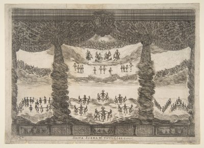 المشهد السادس ، السماوات ، من زواج الآلهة Le nozze degli Dei ، 1637. بواسطة ستيفانو ديلا بيلا