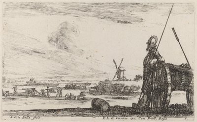 جندي في درع ومدفع ، ج. 1641. بواسطة ستيفانو ديلا بيلا
