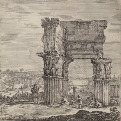معبد كونكورد والمنتدى الروماني ، 1656. بواسطة ستيفانو ديلا بيلا
