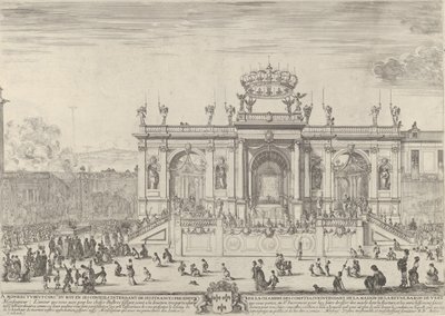 مذبح القربان المقدس ، على اليسار ، القربان تحت مظلة ، محمول في ص ... ، كاليفورنيا. 1648. بواسطة ستيفانو ديلا بيلا