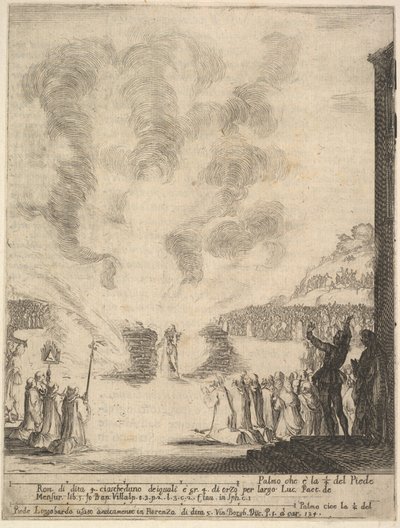 اختبار النار ، الراهب بطرس ، التلميذ القديس يوحنا غوالبرت ، مرورا بفلوريدا 1640. بواسطة ستيفانو ديلا بيلا