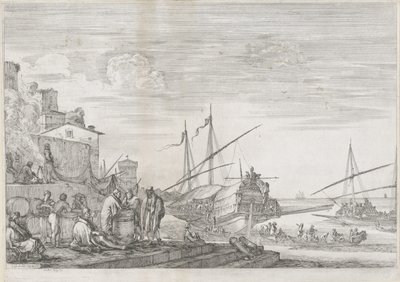 سفينتان قوادس في ميناء ليفورنو ميناء ليفورنو (عنوان المسلسل) Vues de port de Livourne (عنوان المسلسل) بواسطة ستيفانو ديلا بيلا