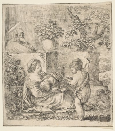 العذراء والطفل مع القديس يوحنا المعمدان وسانت اليزابيث ، كاليفورنيا. 1641. بواسطة ستيفانو ديلا بيلا