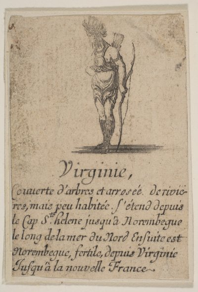فرجينيا ، من لعبة الجغرافيا ، لعبة الجغرافيا ، 1644. بواسطة ستيفانو ديلا بيلا