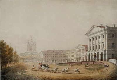 معهد سمولني للعذارى النبلاء في سانت بطرسبرغ ، 1823 بواسطة ستيبان فيليبوفيتش جالاكتيونوف