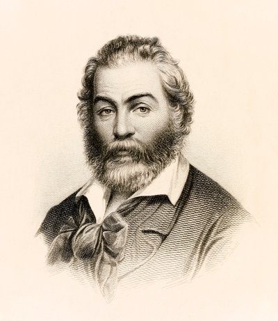 صورة من طبعة عام 1860 من "أوراق العشب" مجموعة شعرية للشاعر الأمريكي والت ويتمان بواسطة ستيفين ألونزو شوف