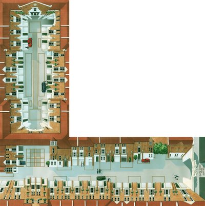 تشارلز الثاني بليس، كينجز رود، لندن (بالحبر والألوان المائية والبخاخة) بواسطة ستيفن كونلين