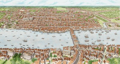 لندن اليعقوبية (أطفال)، حوالي 1603-1625 (حبر وألوان مائية) بواسطة ستيفن كونلين