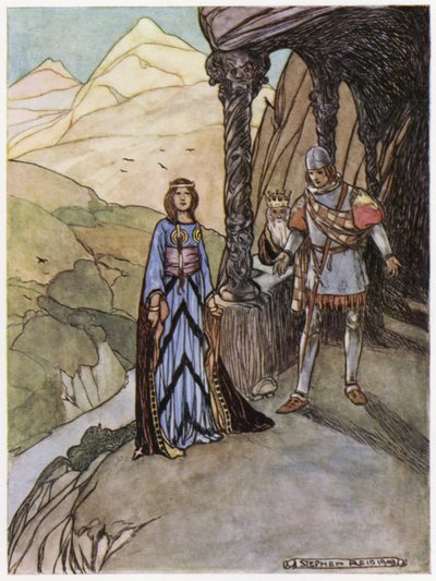 رسم توضيحي لـ Siegfried the Dragon-Slayer (لون ليثو) بواسطة ستيفن ريد