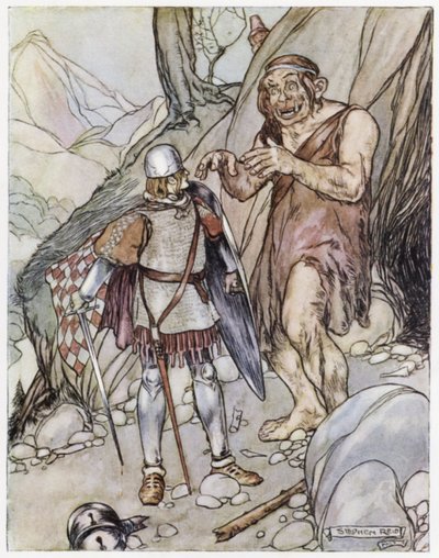 رسم توضيحي لـ Siegfried the Dragon-Slayer (لون ليثو) بواسطة ستيفن ريد
