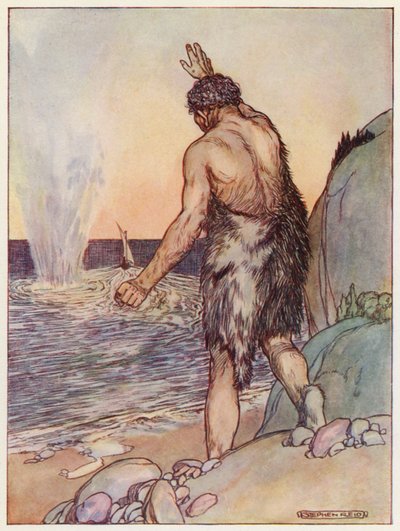 بوليفيموس المقذوف، صخرة عظيمة (ليثو ملون) بواسطة ستيفن ريد