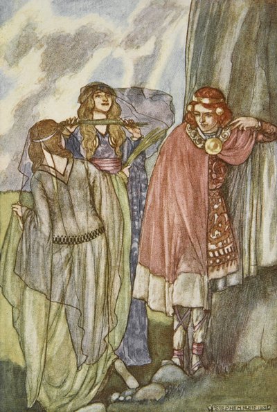 The Fairy Swan-Maidens ، رسم توضيحي من "Cuchulain ، The Hound of Ulster" ، بقلم إليانور هال (1860-1935) بواسطة ستيفن ريد