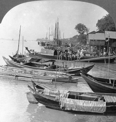 البحث عن نهر إيراوادي ، رانغون ، بورما ، 1908 بواسطة شركة السفر ستيريو