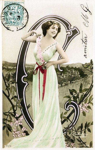 C: بيانكا توليدو ، فنانة ومغنية وراقصة سفيلية من la Belle Epoque - Casino de Paris و Folies Bergere و Jardin de Paris - الأبجدية في بطاقة بريدية بواسطة استوديو Reutlinger