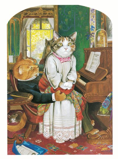رسم توضيحي من كتاب "قطط ما قبل رافائيليت" (منشور عام 1999) بواسطة سوزان هربرت