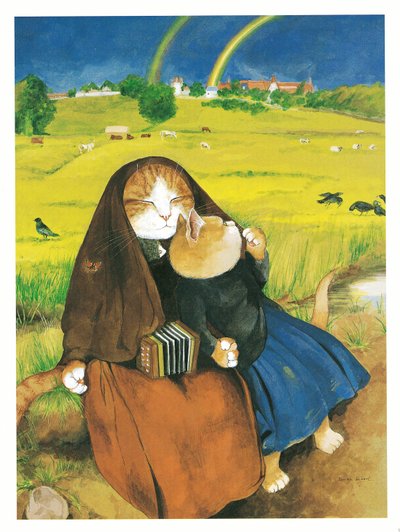 رسم توضيحي من كتاب "قطط ما قبل رافائيليت" (منشور عام 1999) بواسطة سوزان هربرت