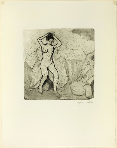 تحضر كاثرين الحمام ولويز عارية وتصلح شعرها بواسطة Suzanne Valadon