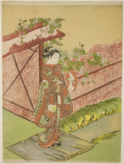 لقاء حبيبها (محاكاة ساخرة لفصل Yugao من "Tale of Genji") بواسطة سوزوكي هارونوبو