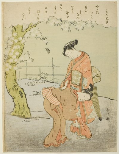 قصيدة لـ Mibuno no Tadami ، من سلسلة بدون عنوان لستة وثلاثون شاعرًا خالدًا بواسطة سوزوكي هارونوبو