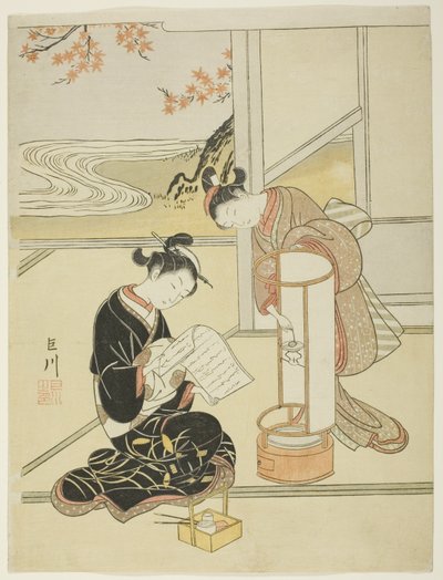 الوهج المسائي للمصباح (Andon no sekisho) ، من سلسلة "Eight Views of the Parlor (Zashiki hakkei)" بواسطة سوزوكي هارونوبو