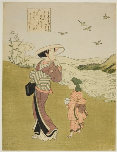 The Jewel River of Plovers (Chidori no Tamagawa) ، من سلسلة غير معنونة من Six Jewel Rivers بواسطة سوزوكي هارونوبو