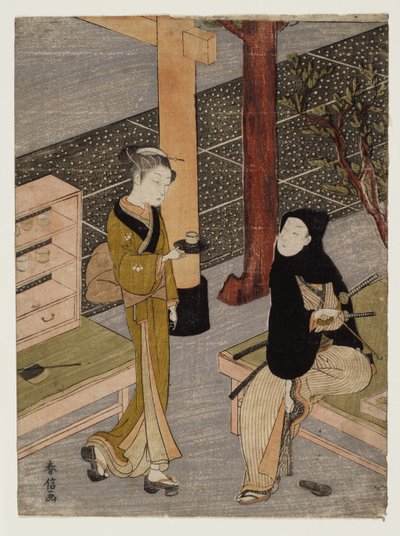 الفنان و O-sen ، كاليفورنيا. 1769 (طباعة لوح خشبي) بواسطة سوزوكي هارونوبو