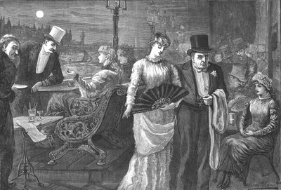 ليلة منتصف الصيف على شرفة مجلس العموم ، قصر وستمنستر ، 1881 بواسطة سوين