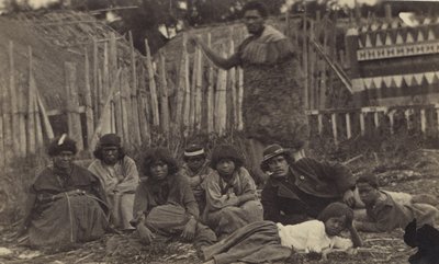 في Pawhakiro Pa ، خليج هوكس ، نيوزيلندا ، c.1865 (طبعة زلال) بواسطة سوان وريجليزورث