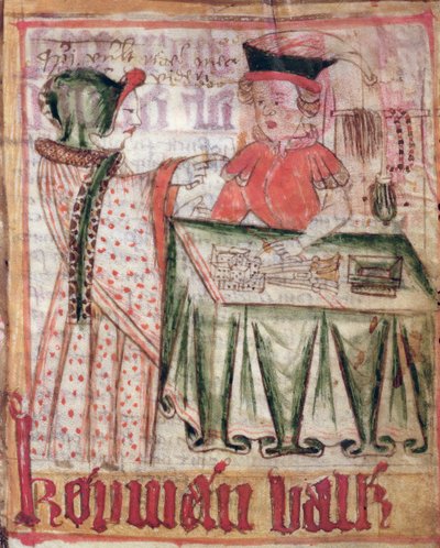 داخل متجر ، من مدونات القانون الوطني لماغنوس إريكسون (1319-64) ج .1450 بواسطة المدرسة السويدية