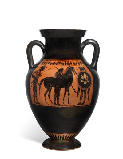 أمفورا العلية السوداء ، حوالي 540-520 قبل الميلاد (سيراميك مطلي) بواسطة رسام سوينغ (attr.to)